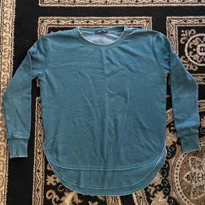 Blue/Green Ocean Drive Fleece Long Sleeve Shirt Size Small